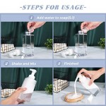 Plastic Foaming Bottle with Pump, Suream 4 Pack 22oz/650ml Clear Brown Modern Empty Refillable Hand Soap Dispenser for Lotion, Shampoo, Square Large Container for Bathroom Body Wash, Kitchen Vanity