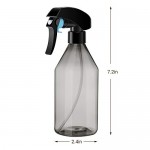 Plastic Mister Bottle with Trigger, Suream 10.1oz/300ml Black Transparent Mist Sprayer for Hair, Refillable Empty Clear Water Bottle for Hair Styling, Watering Plant, Gardening, Ironing and Cleaning