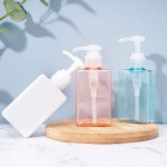 Plastic Shower Pump Containers, Suream 3 Pack 5.1oz/150ml White Pink Blue Refillable Square Soap Dispensers for Lotion Shampoo Conditioner, Empty Small Bottles for Bathroom, Kitchen Sink and Travel