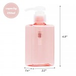 Plastic Shower Pump Containers, Suream 3 Pack 5.1oz/150ml White Pink Blue Refillable Square Soap Dispensers for Lotion Shampoo Conditioner, Empty Small Bottles for Bathroom, Kitchen Sink and Travel