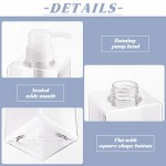 Pump Bottle for Shampoo, Suream 6 Pack 15.8oz/450ml Clear Plastic Refillable Soap Dispensers for Essential Oil Soap Lotion Conditioner, Empty Square Container for Bathroom Shower Wash and Kitchen Sink