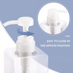 Pump Bottle for Shampoo, Suream 6 Pack 15.8oz/450ml Clear Plastic Refillable Soap Dispensers for Essential Oil Soap Lotion Conditioner, Empty Square Container for Bathroom Shower Wash and Kitchen Sink