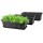 Rectangle Planter Box, Greaner 3 Pack Long Outdoor Indoor Flower Vegetable Plastic Growing Pot 16.9x7.48 Inch with Tray for Garden Balcony Windowsill House DIY- Black