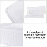 Rectangle Plastic Flower Boxes, Greaner 3 Pack Large Long Planter 16.9x7.48 Inch Morden Thicken Vegetable Plant Pot with Tray for Garden, Kitchen, Window, Office, Balcony, Outdoor Indoor Use - White