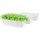 Rectangle Plastic Flower Boxes, Greaner 3 Pack Large Long Planter 16.9x7.48 Inch Morden Thicken Vegetable Plant Pot with Tray for Garden, Kitchen, Window, Office, Balcony, Outdoor Indoor Use - White