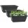Rectangular Window Boxes with Trays, Greaner 3 Packs Modern Vegetable Planters, 13.8Inch Plastic Flower Boxes Container for Windowsill, Patio, Garden, Balcony, Porch, Indoor and Outdoor Use, Black