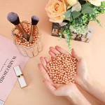 SUREAM 1300Pcs Pearls for Makeup Brush Holder, 8mm/0.31Inch Round Beads for Cosmetic Pencil Storage, Vase Filler for Wedding Centerpiece, Birthday Party, Table Scatter, Home Decoration(Gold, No Hole)