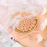 SUREAM 1300Pcs Pearls for Makeup Brush Holder, 8mm/0.31Inch Round Beads for Cosmetic Pencil Storage, Vase Filler for Wedding Centerpiece, Birthday Party, Table Scatter, Home Decoration(Gold, No Hole)