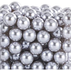 SUREAM 16mm/0.63Inch Decorative Makeup Brush Beads No Hole, 160 Pieces Round Faux Art Vase Filler Pearls, Bulk Plastic Shiny Pearl Beads for Jewelry Crafts Making, Wedding Centerpiece, Party Candles