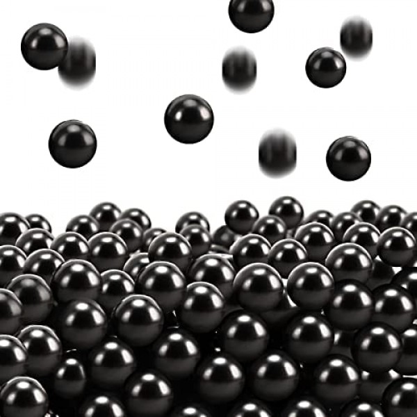 SUREAM 2400pcs Black Makeup Beads, Polished Undrilled Art Faux Pearls for Vase Fillers, Round Imitation Pearl Beads for Birthday Party, Christmas, Bathroom, Home, Crafts Decoration, 6mm/0.24Inch