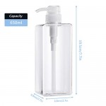 SUREAM 3 Pack Clear Empty Pump Bottles, 22oz/650ml Plastic Refillable Square Containers for Essential Oil Soap Lotion Shampoo Conditioner, Large Hand Pump Dispensers for Bathroom and Kitchen Sink Use