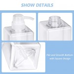 SUREAM 3 Pack Clear Empty Pump Bottles, 22oz/650ml Plastic Refillable Square Containers for Essential Oil Soap Lotion Shampoo Conditioner, Large Hand Pump Dispensers for Bathroom and Kitchen Sink Use