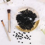 SUREAM Beads for Makeup Brush Holder 1300Pcs Black, No Hole Round Beads 8mm/0.31In Bulk Vase Filler Pearls for Holding Brush Lipstick Eyeliner, Birthday Party, Wedding Table Scatter, Craft Decoration