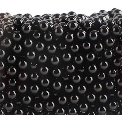 SUREAM Beads for Makeup Brush Holder 1300Pcs Black, No Hole Round Beads 8mm/0.31In Bulk Vase Filler Pearls for Holding Brush Lipstick Eyeliner, Birthday Party, Wedding Table Scatter, Craft Decoration