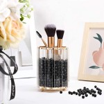 SUREAM Beads for Makeup Brush Holder 1300Pcs Black, No Hole Round Beads 8mm/0.31In Bulk Vase Filler Pearls for Holding Brush Lipstick Eyeliner, Birthday Party, Wedding Table Scatter, Craft Decoration