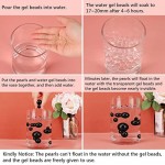 SUREAM Beautiful Vase Filler Pearls, 100PCS Floating Beads and 2300PCS Water Gel Beads, Elegant Luster Pearl for Table Scatters, Candle Centerpieces, Wedding, Birthday Floral Decor 14/20/30mm, Black