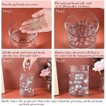 SUREAM Floating Pearls for Vase, 100PCS Artificial No Hole Beads and 2300PCS Clear Gel Beads, Multi Purpose Decor Pearls for Candle Centerpieces, Wedding, Birthday, Brushes Holder (8/14/20mm, Silver)