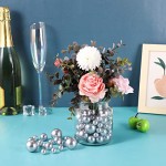 SUREAM Floating Pearls for Vase, 100PCS Artificial No Hole Beads and 2300PCS Clear Gel Beads, Multi Purpose Decor Pearls for Candle Centerpieces, Wedding, Birthday, Brushes Holder (8/14/20mm, Silver)