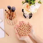 SUREAM Gold Makeup Beads for Brush Holder, 12mm/0.47Inch Round Art Faux Pearls, Undrilled Beads to Hold Makeup Brush, Vase Filler Pearls for Wedding Centerpiece, Table Scatter Decoration (350Pcs)