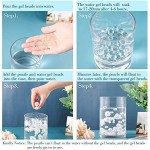 SUREAM No Hole Floating Pearls for Vase, 250PCS Artificial Beads and 2300PCS Clear Gel Beads for Candle Centerpieces, Wedding, Birthday, Brushes Holder, Multipurpose Use Pearls (8/14/20mm, White)