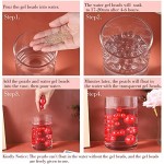 SUREAM Red Floating Pearls 100PCS, 3 Sizes ABS Pearl and 2300PCS Water Gel Beads, No Holes Elegant Luster Pearls for Crafts, DIY, Vase Filling, Birthday Party, Home, Wedding Decoration (14/20/30mm)