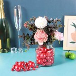 SUREAM Red Floating Pearls 100PCS, 3 Sizes ABS Pearl and 2300PCS Water Gel Beads, No Holes Elegant Luster Pearls for Crafts, DIY, Vase Filling, Birthday Party, Home, Wedding Decoration (14/20/30mm)