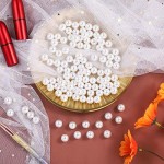 SUREAM Round Pearls No Holes Makeup Beads 12mm/0.47Inch, 350Pcs Art Faux Beads Filling Vase, Highlight Plastic Pearls for Wedding Centerpiece, Birthday Party, Table Scatter, Home Decoration, White