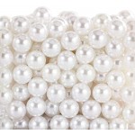 SUREAM Round Pearls No Holes Makeup Beads 12mm/0.47Inch, 350Pcs Art Faux Beads Filling Vase, Highlight Plastic Pearls for Wedding Centerpiece, Birthday Party, Table Scatter, Home Decoration, White