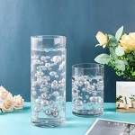 SUREAM Silver Floating Pearls for Vase Filler, 250PCS 8/14/20mm Assorted Beads with 2300PCS Water Gel Beads, Mixed Sizes Round Faux Pearls for Table Centerpiece, Floral, Wedding Decor, Home Party