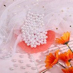 SUREAM White 1300Pcs Vase Fillers Pearls, 8mm/0.31in Faux Plastic Pearls for Crafts No Hole, Decorative Bulk Filler Beads for Home Centerpiece, Makeup Brush Holder, Wedding Candles, Table Scatter