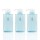 Suream Empty Pump Containers for Shampoo, 3 Pack 15.8oz/450ml Plastic Clear Blue Square Soap Dispensers for Lotion Liquid Shampoo Conditioner, Hand Shower Wash Bottles for Bathroom and Kitchen Sink