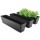 Window Boxes Planters, Greaner 3PCS 16x3.8 Inch Black Rectangle Planters Box with Drainage Holes and Trays, Herb Succulents Flowers Plastic Pot for Windowsill, Garden, Balcony, Indoor, Outdoor Decor
