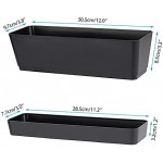 Window Boxes Planters, Greaner Rectangle Herb Windowsill Planters with Tray, 12x3.8 Inch Succulent Cactus Mint Flower Plastic Plant Pots ​for Garden Balcony, Office Outdoor Decoration (6 Pack Black)