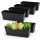 Window Boxes Planters, Greaner Rectangle Herb Windowsill Planters with Tray, 12x3.8 Inch Succulent Cactus Mint Flower Plastic Plant Pots ​for Garden Balcony, Office Outdoor Decoration (6 Pack Black)