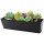 Window Boxes with Removable Trays and Drainage Holes, Greaner 1PCS 16x3.8 Inch Black Herb Planter, Succulent Flower Rectangle Plastic Pot for Balcony, Office, Windowsill, Garden, Indoor Outdoor Use
