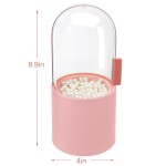 Suream Pink Makeup Brush Holder, 8.9” Cosmetic Storage with Pearls for Dresser Table  