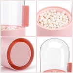 Suream Pink Makeup Brush Holder, 8.9” Cosmetic Storage with Pearls for Dresser Table  