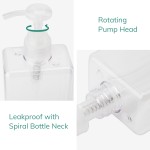 Suream Clear Pump Containers, 3 Pack 9.9oz/280ml Soap Dispensers for Bathroom and Kitchen Sink 