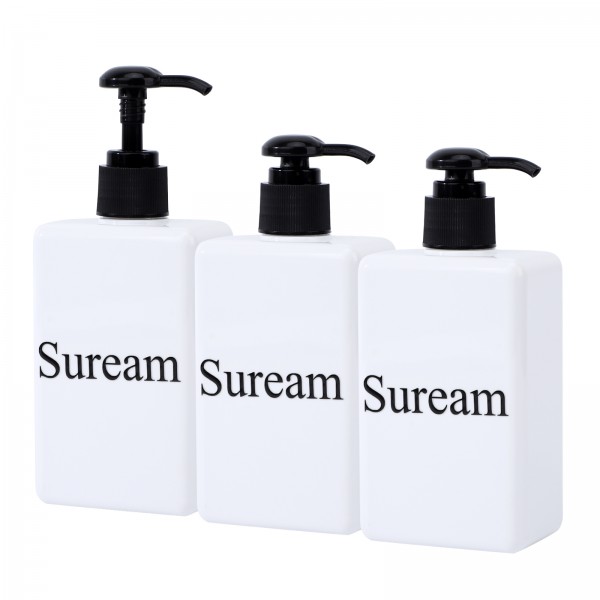 Suream Empty Shampoo Bottles with Pump, 3Pack 9.5oz/280ml Refillable Body Wash Dispensers for Shower, Plastic Countertop Soap Bottle for Bathroom, Kitchen Sink, Hotle, Salon Suream Empty Shampoo Bottles with Pump, 3Pack 9.5oz/280ml Refillable Body Wash Dispensers for Shower, Plastic Countertop Soap Bottle for Bathroom, Kitchen Sink, Hotle, Salon