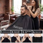 Suream Barber Cape, Professional Salon Hair Cutting Cape, Large Hairdresser Cape for Haircut, Coloring, Makeup, Styling-56"x63" 