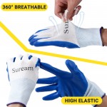 Suream Gardening Gloves, 3 Pairs Outdoor Work Garden Gloves Breathable Rubber Coated Outdoor Protective Yard Glove with Grip for Women Men Garden Essentials Suream Gardening Gloves, 3 Pairs Outdoor Work Garden Gloves Breathable Rubber Coated Outdoor Protective Yard Glove with Grip for Women Men Garden Essentials